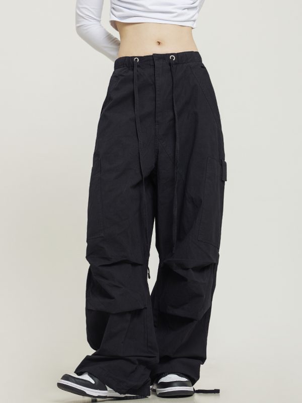 Unisex American-Style Wide-Leg Cargo Pants - Summer Lightweight Casual Loose Straight-Leg Hiking Trousers