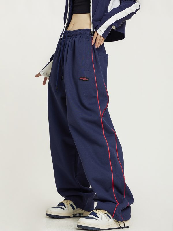 Unisex Casual Sports Pants - Hip Hop Sweatpants with Beer Team Captain Design, American High Street Style, Perfect for Dance and Jazz