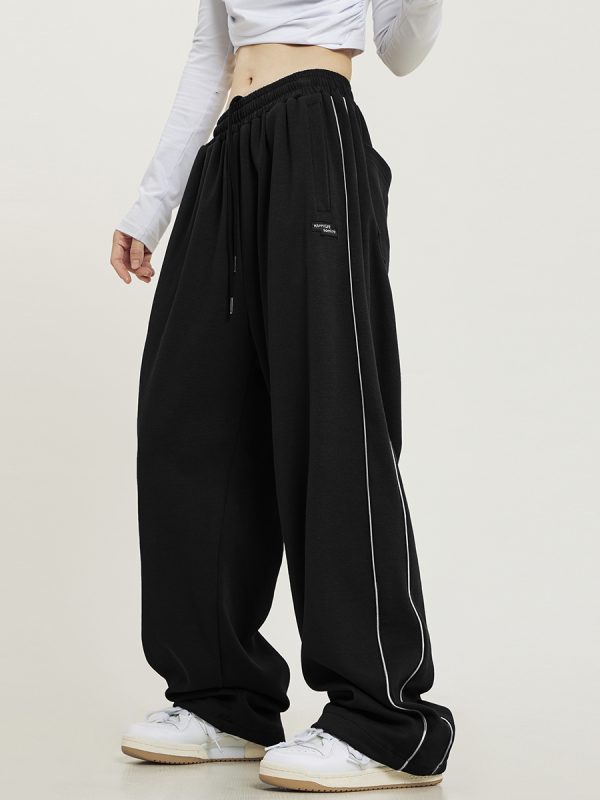 Unisex Casual Sports Pants - Hip Hop Sweatpants with Beer Team Captain Design, American High Street Style, Perfect for Dance and Jazz