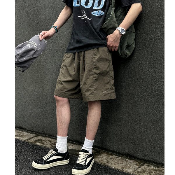 Unisex Japanese-Style Quick-Dry Cargo Shorts - Lightweight, Breathable, Casual 5-Point Summer Shorts for Outdoor Activities