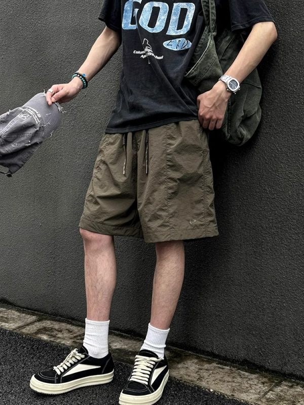 Unisex Japanese-Style Quick-Dry Cargo Shorts - Lightweight, Breathable, Casual 5-Point Summer Shorts for Outdoor Activities