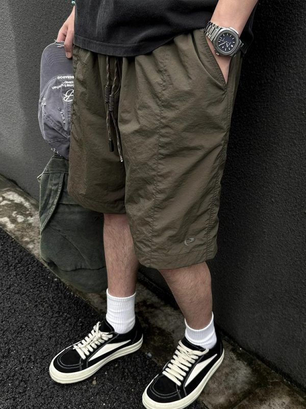 Unisex Japanese-Style Quick-Dry Cargo Shorts - Lightweight, Breathable, Casual 5-Point Summer Shorts for Outdoor Activities