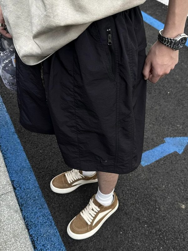 Unisex Japanese-Style Quick-Dry Cargo Shorts - Lightweight, Breathable, Casual 5-Point Summer Shorts for Outdoor Activities