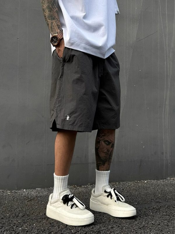 Unisex Lightweight Breathable Embroidered Cargo Shorts - Quick-Dry Loose Casual Beach Pants for Summer Adventures