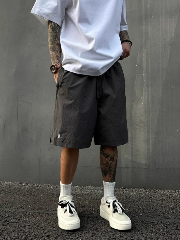 Unisex Lightweight Breathable Embroidered Cargo Shorts - Quick-Dry Loose Casual Beach Pants for Summer Adventures