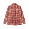 Unisex Long Sleeve Tie-Dye Plaid Shirt Jacket - Retro 90s Galaxy Soda High-End Lazy Style Trend