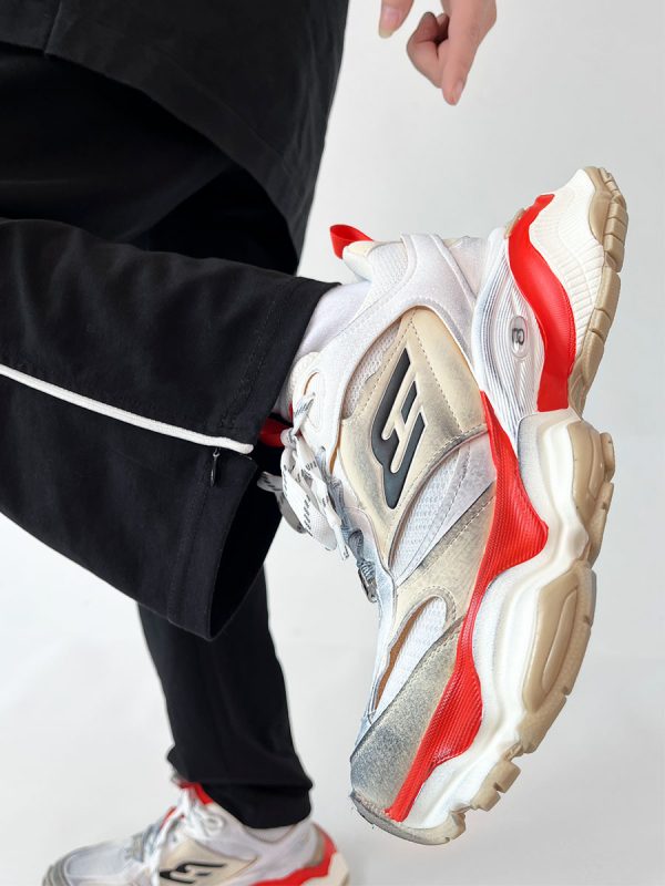 Unisex Paris Cargo Dad Shoes 5XL Thick-Soled Height-Increasing Vintage Streetwear Trendy Sports Footwear for Couples