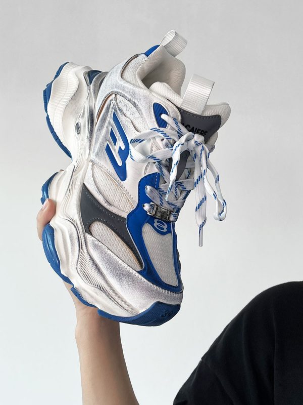 Unisex Paris Cargo Dad Shoes 5XL Thick-Soled Height-Increasing Vintage Streetwear Trendy Sports Footwear for Couples