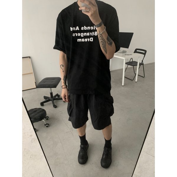 Unisex Retro Cargo Shorts - Japanese Style Summer Commuting Loose Straight Five-Point Pants for Outdoor Trend