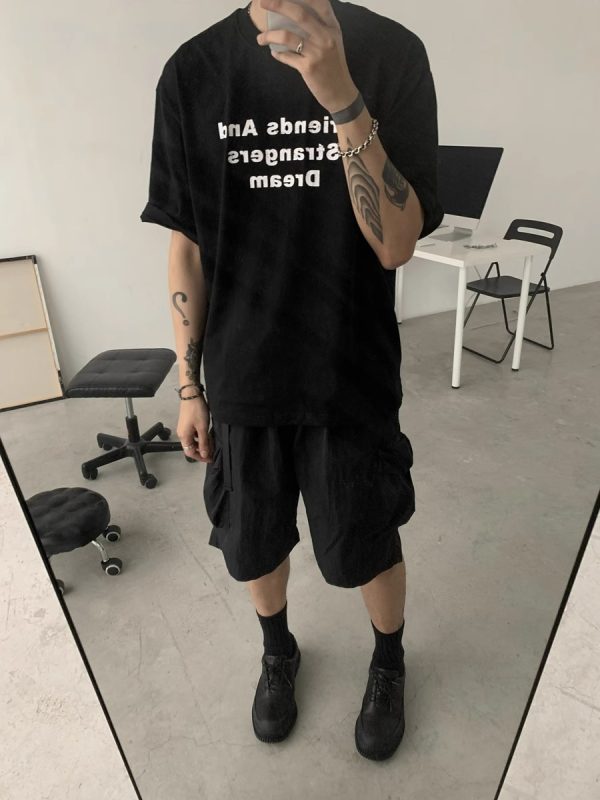 Unisex Retro Cargo Shorts - Japanese Style Summer Commuting Loose Straight Five-Point Pants for Outdoor Trend