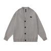 Unisex Retro Minimalist V-Neck Sweater Cardigan - Loose Fit Trendy Knitted Jacket for Early Spring Style
