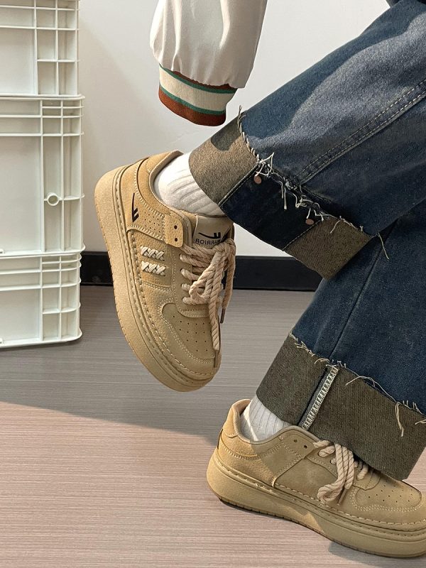Unisex Retro Thick-Soled Sneakers - Breathable American Style Sports Shoes for Women - Versatile Spring and Autumn Footwear