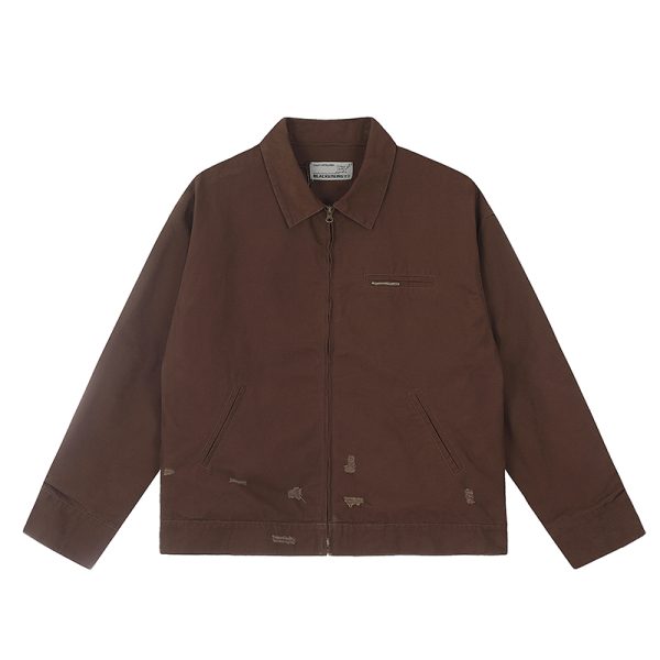 Unisex Ripped Western Style Jacket - Retro American Trendy Loose Short Workwear for Couples