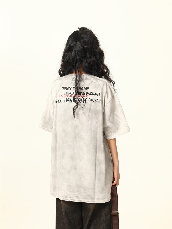 Unisex Spray Dye Short Sleeve T-Shirt - Wild American Wasteland Style, Trendy Summer Fashion for Men and Women