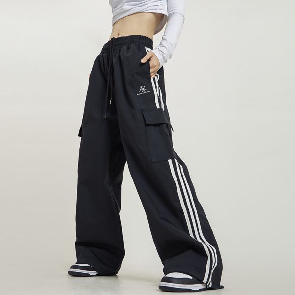 Unisex Straight Leg Three Stripe Athletic Pants for Jazz Dance - Casual Sportswear Inspired by American Workwear