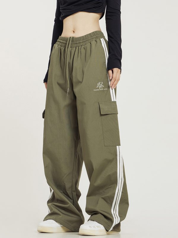 Unisex Straight Leg Three Stripe Athletic Pants for Jazz Dance - Casual Sportswear Inspired by American Workwear