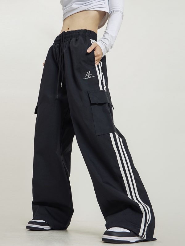 Unisex Straight Leg Three Stripe Athletic Pants for Jazz Dance - Casual Sportswear Inspired by American Workwear