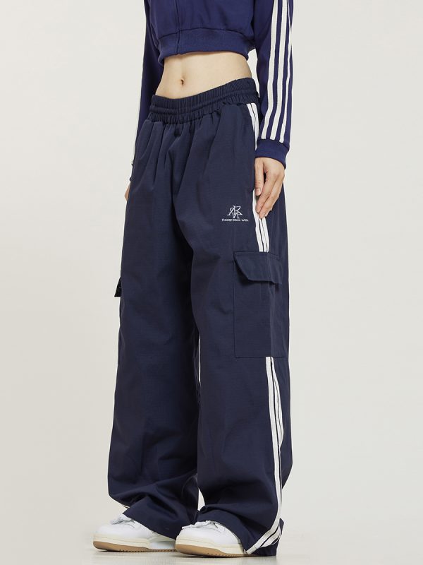 Unisex Straight Leg Three Stripe Athletic Pants for Jazz Dance - Casual Sportswear Inspired by American Workwear