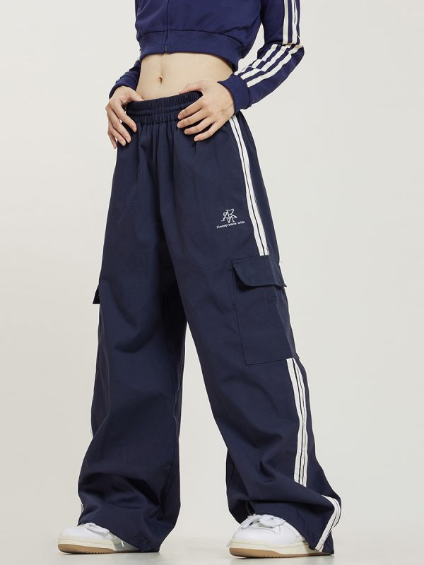 Unisex Straight Leg Three Stripe Athletic Pants for Jazz Dance - Casual Sportswear Inspired by American Workwear