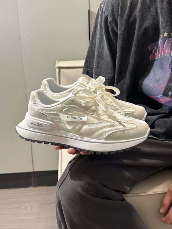Unisex Summer Mesh Sneakers - Breathable Soft Sole White Sports Shoes, Versatile Dad Shoes for Casual and Active Wear