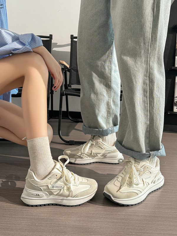 Unisex Summer Mesh Sneakers - Breathable Soft Sole White Sports Shoes, Versatile Dad Shoes for Casual and Active Wear