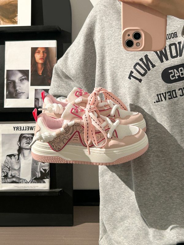 Unisex Thick-Soled Sneakers for Spring 2025 - Versatile Casual Sports Shoes for Men and Women