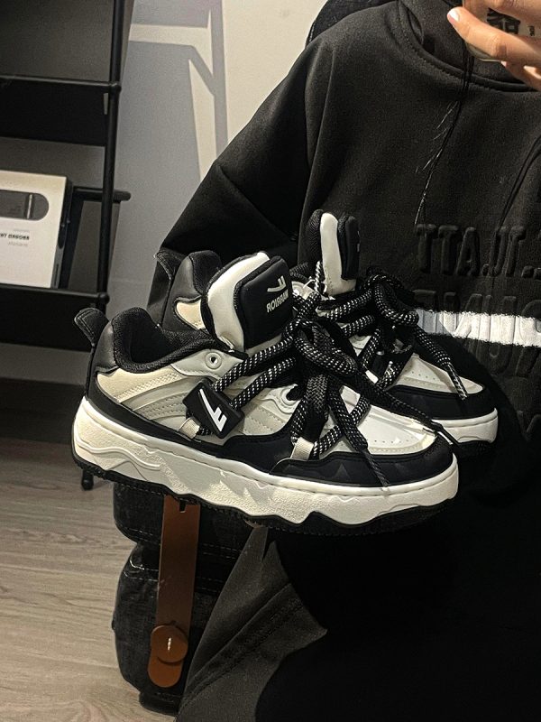 Unisex Thick-Soled Sneakers for Spring Summer, Trendy American Retro Mesh Breathable Sports Shoes for Women and Men