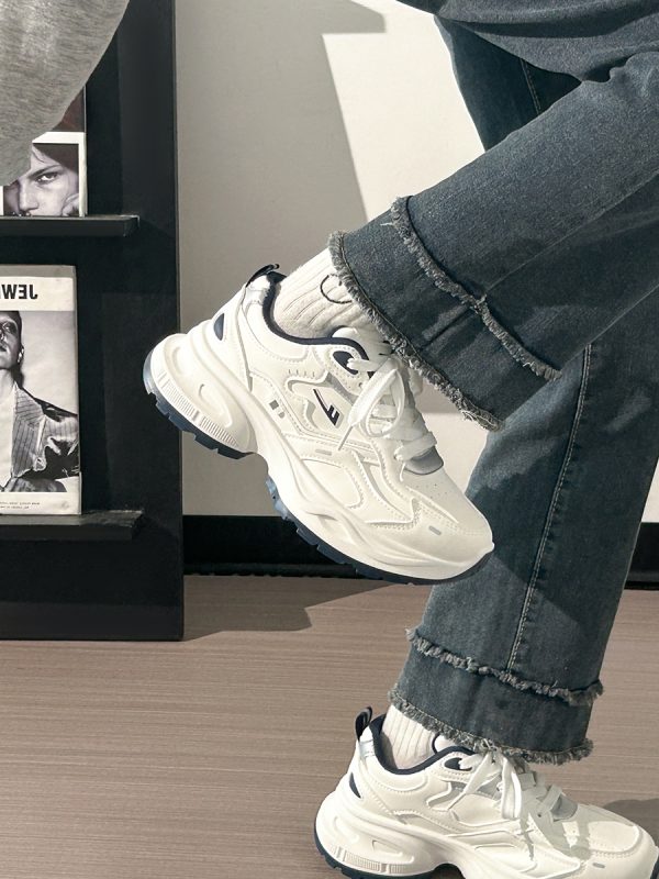 Unisex Versatile Mesh Breathable Dad Shoes - Soft Sole White Sneakers for Summer 2025 Sports Style