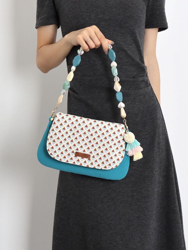 Vacation Tassel Beaded Underarm Crossbody Envelope Bag - Trendy Boho Style for Summer Outings