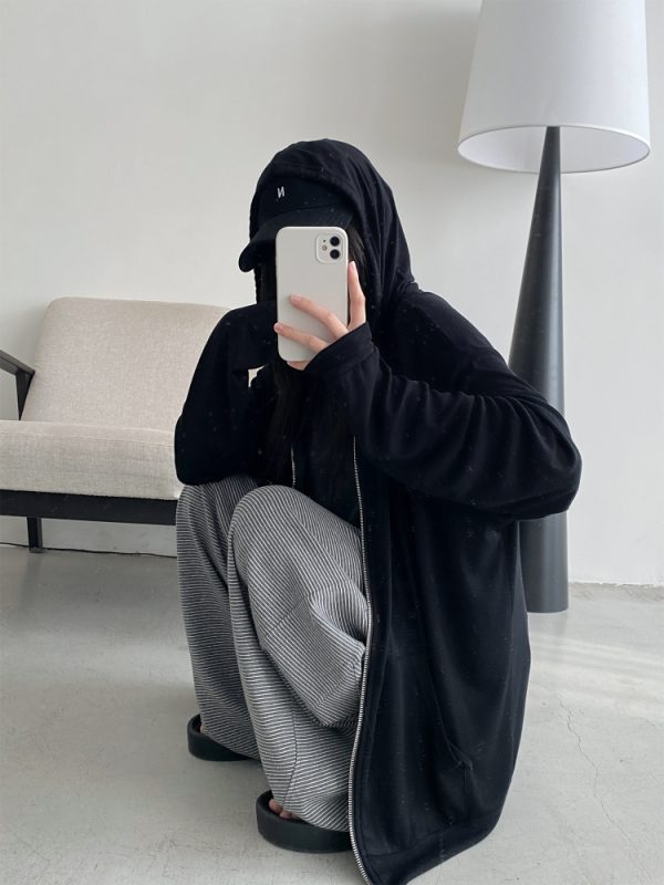 Versatile Slim Fit Loose Hooded Zip-Up Sweatshirt for Women - Cool Feeling Solid Color Sun Protection for Summer