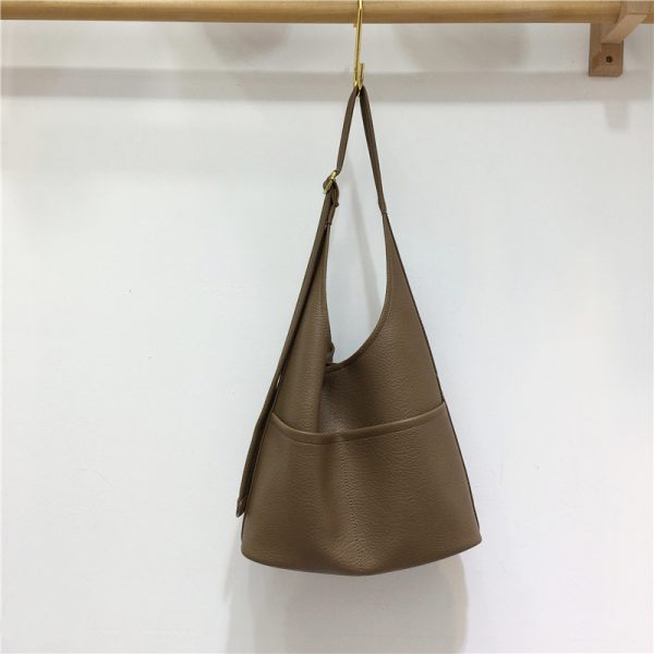 Versatile Soft Leather Tote Bag - Korean Style Fashionable Large Capacity Shoulder Bag for Moms & Kids