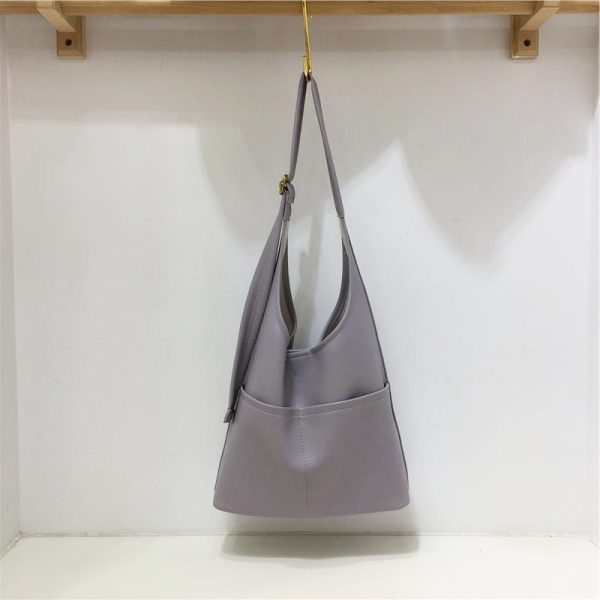 Versatile Soft Leather Tote Bag - Korean Style Fashionable Large Capacity Shoulder Bag for Moms & Kids