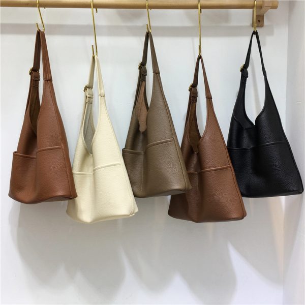 Versatile Soft Leather Tote Bag - Korean Style Fashionable Large Capacity Shoulder Bag for Moms & Kids