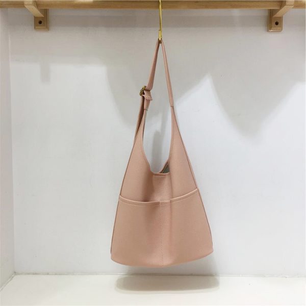 Versatile Soft Leather Tote Bag - Korean Style Fashionable Large Capacity Shoulder Bag for Moms & Kids