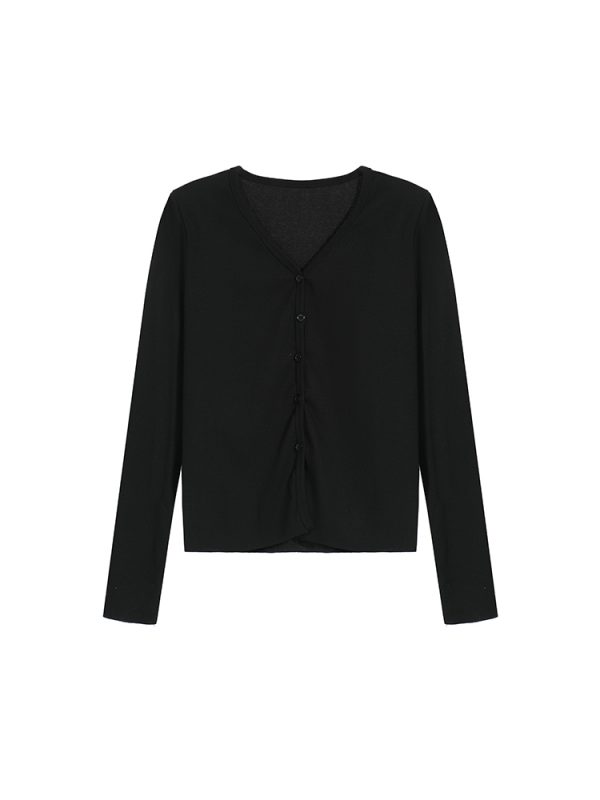 Versatile Solid Color Cotton Top - Basic Style for Effortless Chic Looks, Perfect for Everyday Wear and Layering