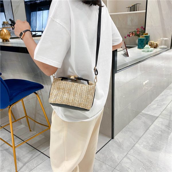 Versatile Straw Woven Small Square Bag for Women - Casual Handheld, Shoulder & Crossbody Style for Summer 2025