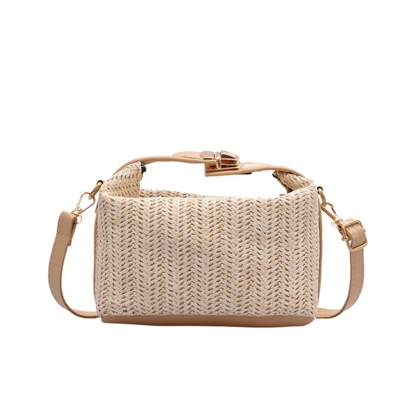 Versatile Straw Woven Small Square Bag for Women - Casual Handheld, Shoulder & Crossbody Style for Summer 2025