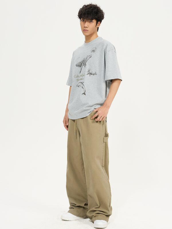 Vintage 2025 Heavyweight Printed Short-Sleeve T-Shirt for Men and Women - Loose Fit Pure Cotton Casual Tee