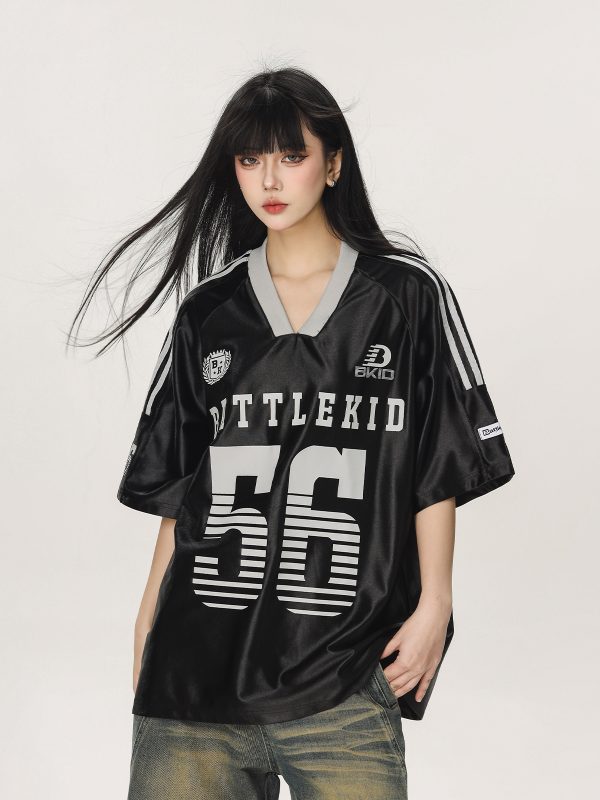 Vintage American Beer Team Captain Loose Short Sleeve T-Shirt for Women and Men - Trendy Summer Couple Jersey Top