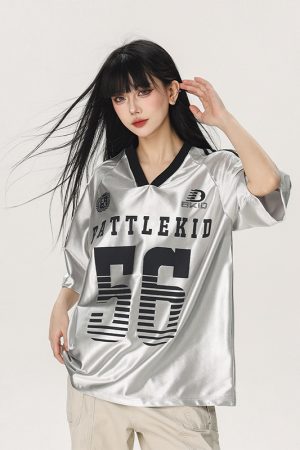 Vintage American Beer Team Captain Loose Short Sleeve T-Shirt for Women and Men - Trendy Summer Couple Jersey Top