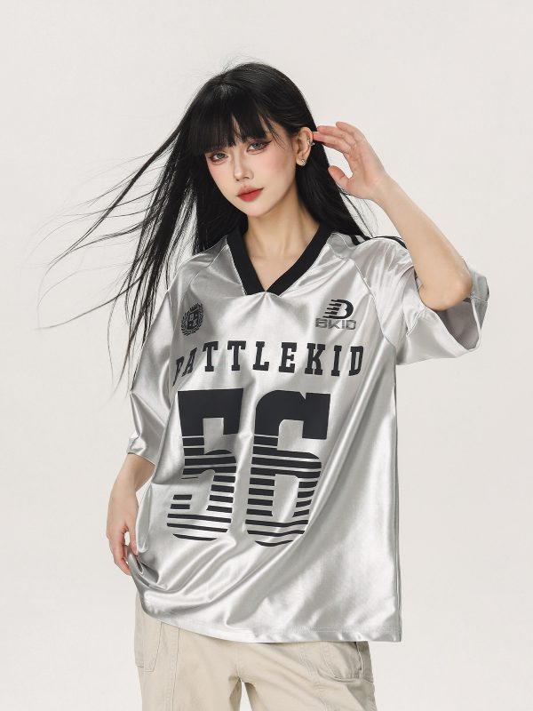 Vintage American Beer Team Captain Loose Short Sleeve T-Shirt for Women and Men - Trendy Summer Couple Jersey Top