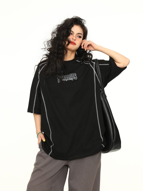 Vintage American High-End Unisex Loose Fit Short Sleeve T-Shirt - Versatile Couple Top for 90s and Y2K Style Enthusiasts