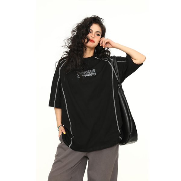 Vintage American High-End Unisex Loose Fit Short Sleeve T-Shirt - Versatile Couple Top for 90s and Y2K Style Enthusiasts