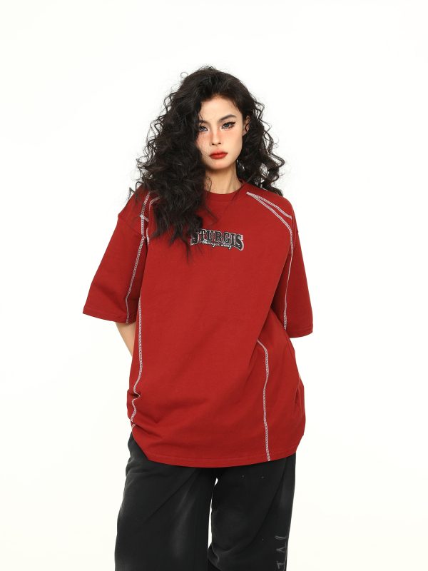 Vintage American High-End Unisex Loose Fit Short Sleeve T-Shirt - Versatile Couple Top for 90s and Y2K Style Enthusiasts