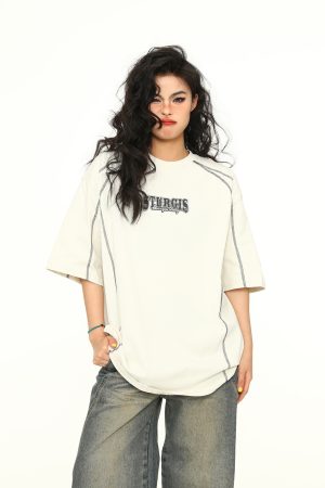 Vintage American High-End Unisex Loose Fit Short Sleeve T-Shirt - Versatile Couple Top for 90s and Y2K Style Enthusiasts