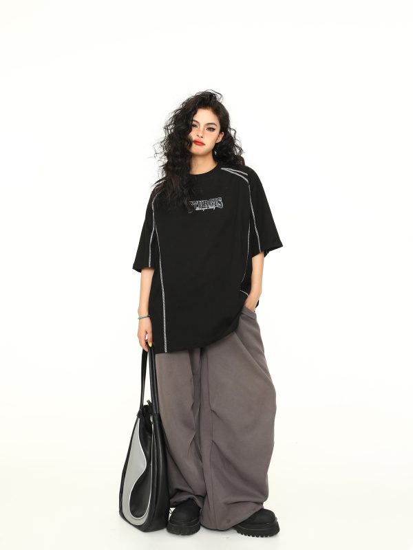 Vintage American High-End Unisex Loose Fit Short Sleeve T-Shirt - Versatile Couple Top for 90s and Y2K Style Enthusiasts