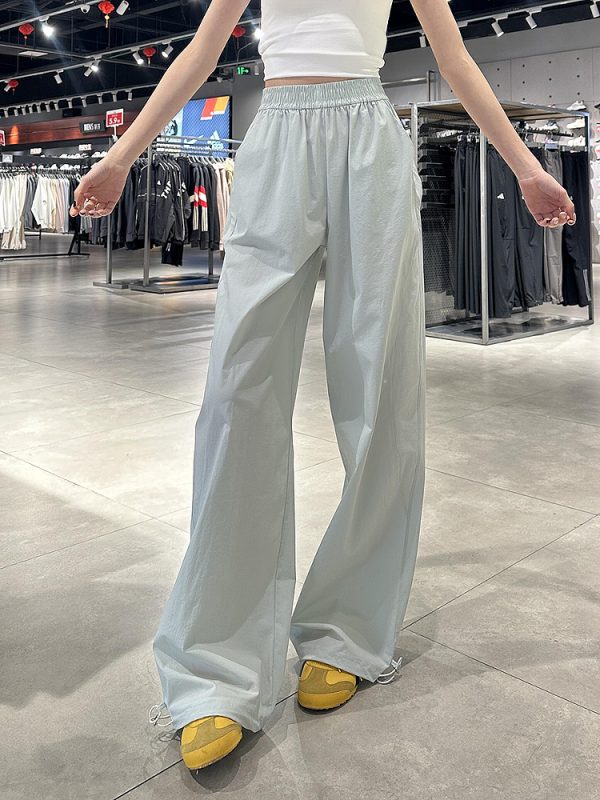 Vintage American-Style Cargo Pants for Women - Loose-Fitting Tapered Wide-Leg Design with Elastic Waist - Casual Versatile Sportswear