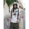 Vintage American Style Guitar Print T-Shirt for Women - Slim Fit Short Sleeve Summer Top, Trendy High Street Fashion