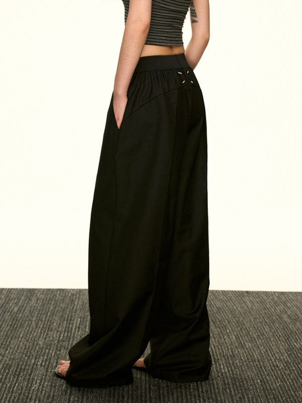 Vintage American-Style Loose Draped Wide-Leg Pleated Casual Pants for Women - Summer 2025 Fashion