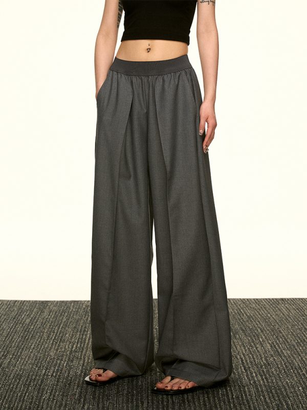 Vintage American-Style Loose Draped Wide-Leg Pleated Casual Pants for Women - Summer 2025 Fashion